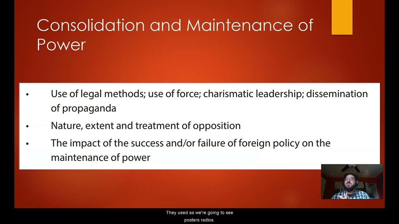 Introduction to the Consolidation and Maintenance of Power YouTube