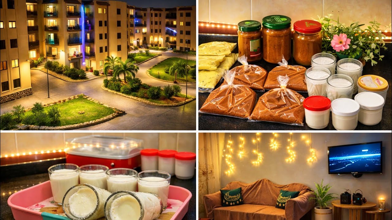 روتين وقفة رمضان|اسرار الزبادى البيتى |الفول المدمس| الفلافل لسحور رمضان#رمضان كريم 