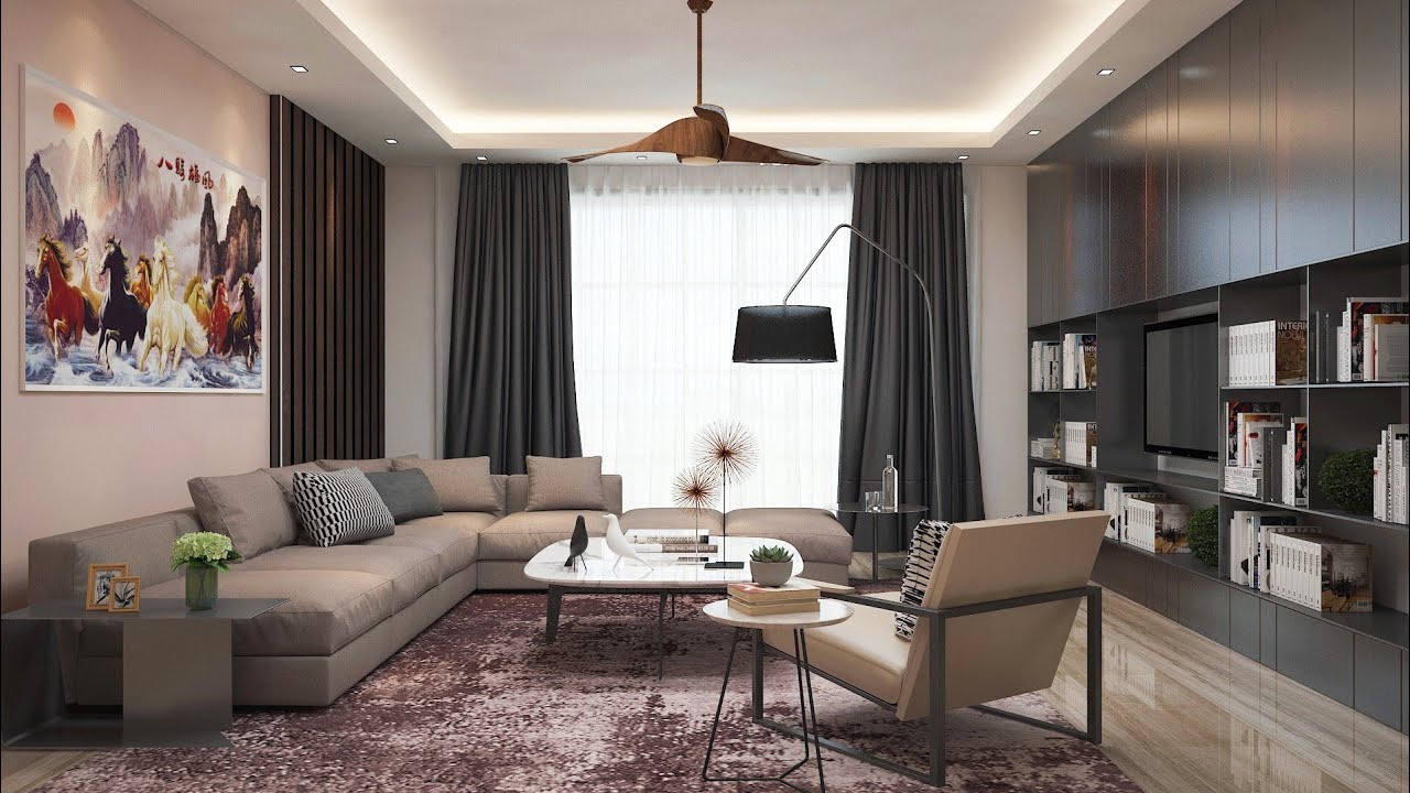 3DS Max Living Room Interior Tutorial Vray+ Rendar + Photoshop - YouTube