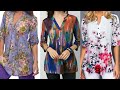 top50 colorful and decent floral print casual wear blouse tunic shirts &top for women&college girls