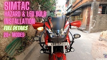 Simtac Hazard and 360 Led Light Installation | Full Details | TVS Apache 160 #simtac #ChasingDreams