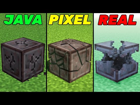 netherite normal vs pixel vs realistic minecraft