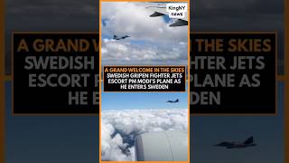 WORLD STUNNED! Swedish Fighter Jets Escort PM Modi’s Aircraft in Sky 🇮🇳✈️| KingNYnews #ytshorts