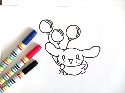 風船をもってるシナモロールの描き方 サンリオキャラクター How To Draw Cinnamoroll 그림 Youtube