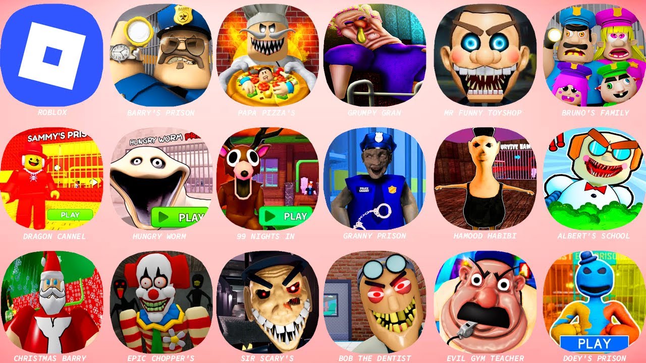 ROBLOX HARD MODE:BARRY'S PRISON,PAPA PIZZA'S PIZZERIA,GRUMPY GRAN,MR FUNNY TOYSHOP,BRUNO'S FAMILY...