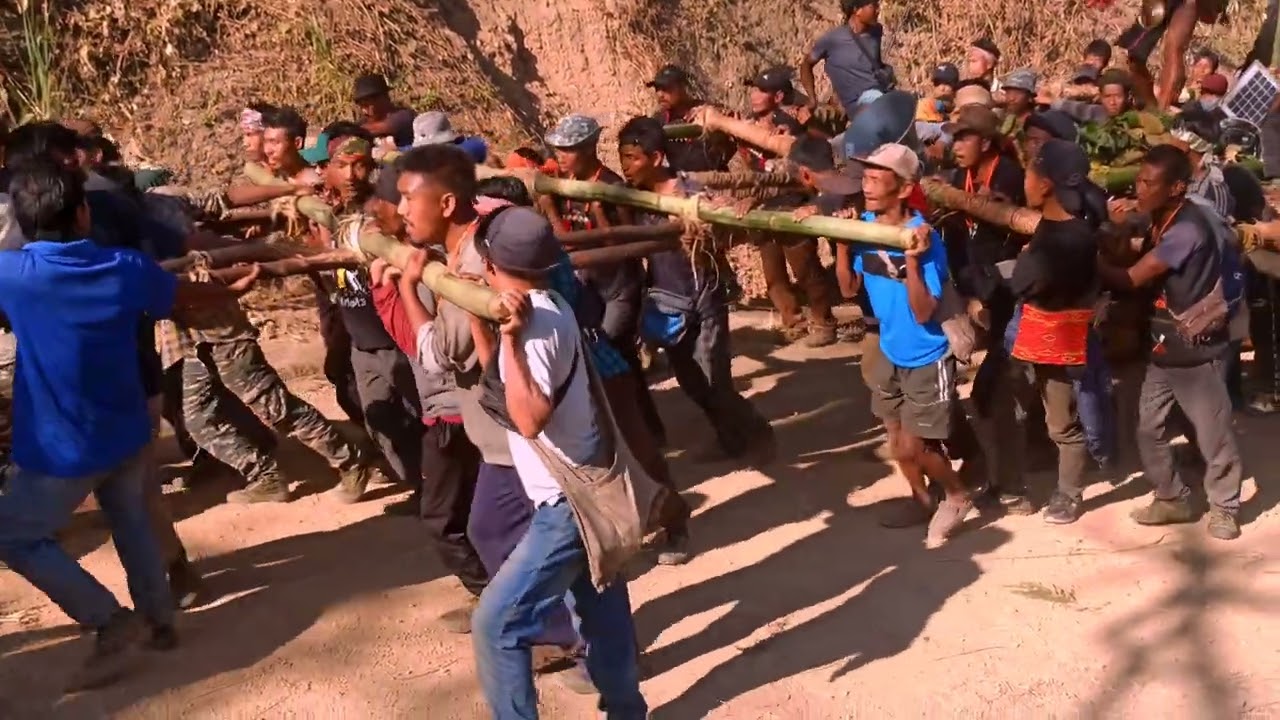 Pulling of Log Drum 💪 by Ukha Village Under Tobu Sub-division Dist.Mon, Nagaland. Please subscribe 🙏