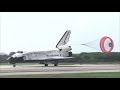 Space shuttle Discovery lands at Kennedy Space Center at the end of mission STS-119
