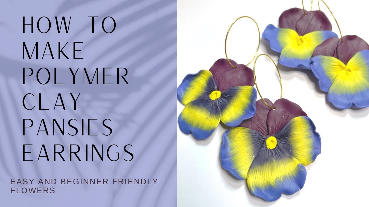 How To Make Easy Polymer Clay Pansy Flowers DIY Beginner Friendly