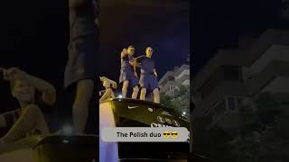 Robert Lewandowski and Wojciech Szczęsny enjoying the title parade in Barcelona #barça #laliga