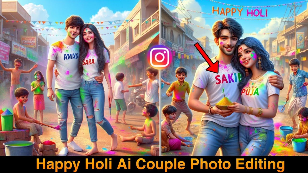 Happy Holi Ai Couple Photo Editing | Ai Name Photo Editing Kaise Banaye | Holi Ai Photo Editing