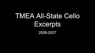 TMEA 2026-2027 Cello Excerpts