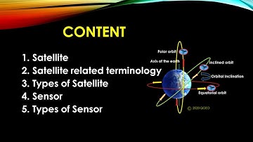 Different remote sensing satellites, related terminology, and types of sensors used in a satellite