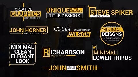 Creative Lower Third Animations After Effects Templates