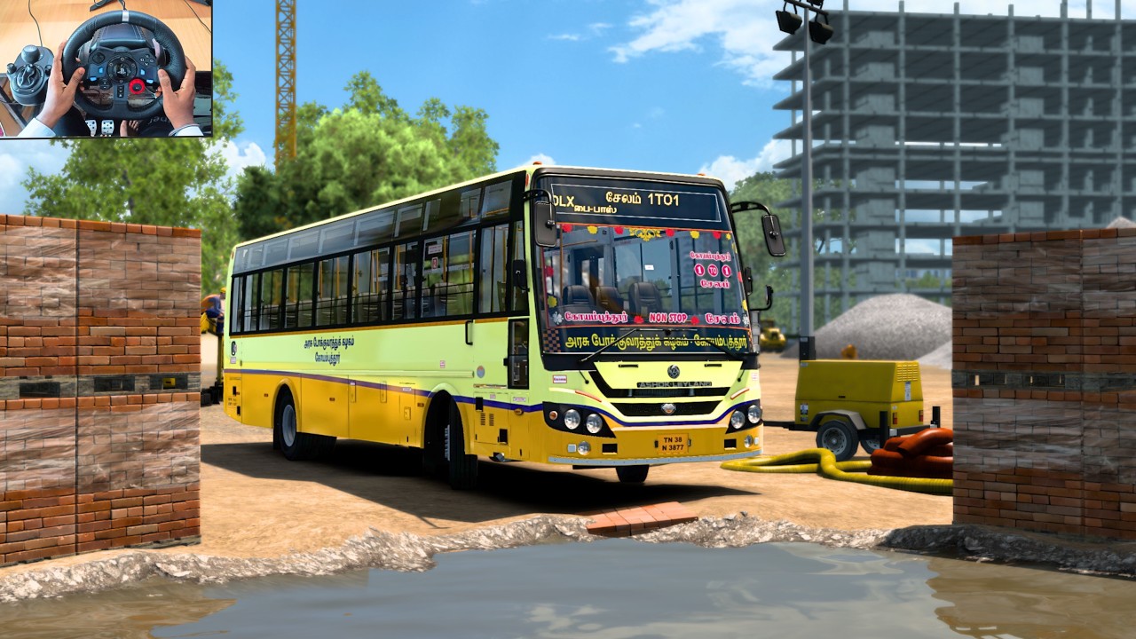NEW TNSETC BS6 BUS MOD IN EURO TRUCK SIMULATOR 2 | Indian Narrow Streets - G29 Gameplay | ETS 2