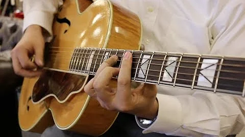 Jonathan Stout playing our Epiphone Emperor at Nor...
