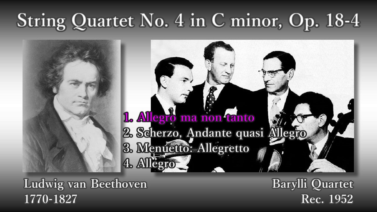 Beethoven: String Quartet No. 4, BarylliQ (1952