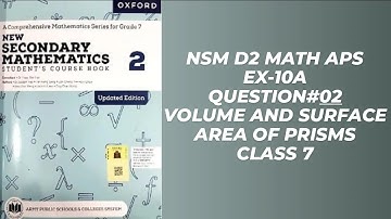 Ex 10A Question #2 |Volume and Surface area of prism |APS 7th maths|Updated NSM BOOK 2