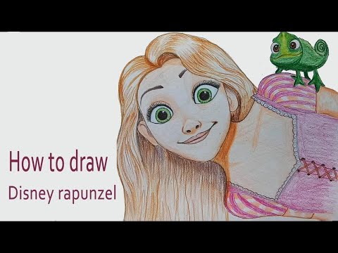 How to draw  Disney rapunzel step by step