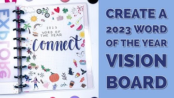 2023 Word of the Year, Vision Board, and Journal in My Happy Planner