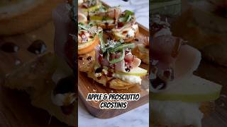 APPLE PROSCIUTTO CROSTINIS!🍎🤤 #tasty #recipe #apple #appetizer #food #explore #foodie #lifehacks