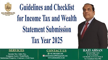 Guidelines and Checklist for Income Tax & Wealth Statement Submission | Tax Year 2025 📊 #TaxYear2025