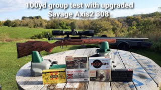 100yd group test with upgraded Savage Axis2 308.  Did it get any better?