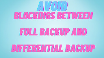How To Avoid Blockings Between Full Backup and Differential Backup