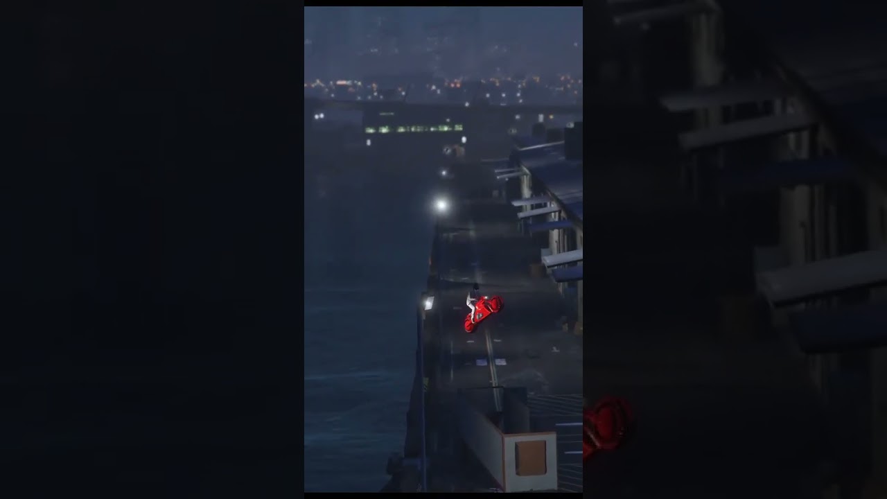 GTA 5 - REd Tron Bike SIDE Flipping in Night