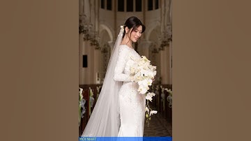 Váy cưới đính nghìn viên pha lê của Quỳnh Châu