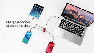 Idmix Pd100W Gan Charger Qc18W 3 Type-C Port 1 Usb-A Port Fast Charge Unique Contrast Color