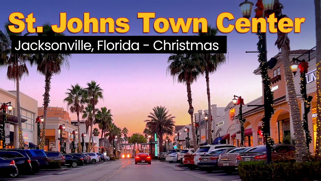 St. Johns Town Center Upscale Mall - Driving Through at Christmas -  Jacksonville Florida 