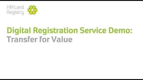 Digital Registration Service Demo: Transfer for Value