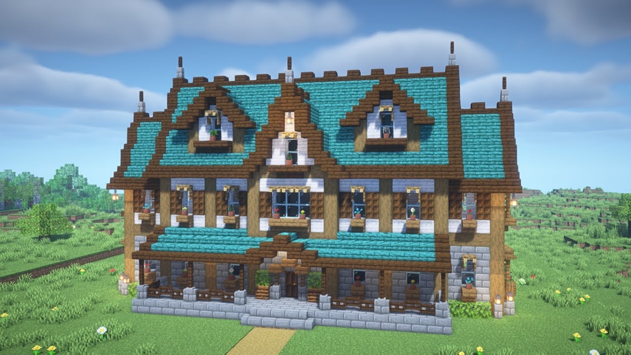 【マインクラフト】ペールオーク、トウヒ、ダークオークを使ったファンタジー風の家の作り方【マイクラ建築】【Minecraft】 - YouTube
