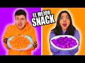 ¡COMIENDO UN SOLO COLOR DE SNACKS! - CON MI NOVIO image