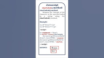 charCodeAt()  method in javascript @ensolutions5210 #javascript #value