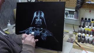 Airbrushing Darth Vader