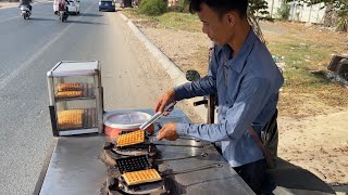 Eating Street Food along National Road #2 Phnom Penh to Takeo , Province , Cambodia