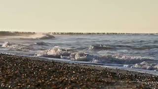 Daytime Ocean Waves on Pebbles with Soft Relaxing Music