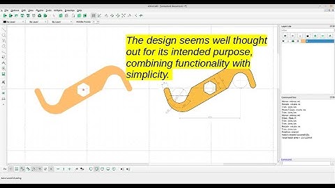 How to Draw a Double-End Hook Spanner in 2D with LibreCAD | Step-by-Step Tutorial