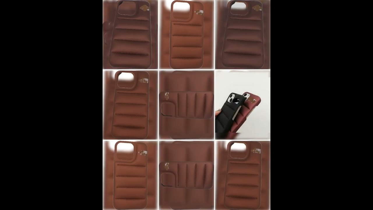 For Fashion Brand Down Jacket Phone Case For iPhone Coffee Copper Color