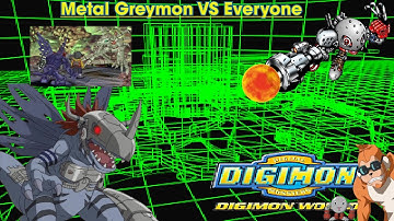 Metal Greymon vs EVERYONE Digimon World 1