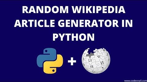 Random Wikipedia article | Python PBL Project