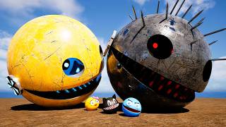 Yellow Robot Pacman Vs Black Robot