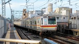 東京メトロ7000系　通過　東急5050系　停車・発車