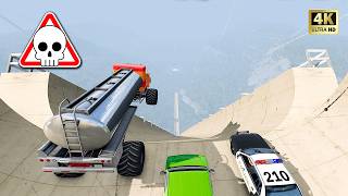 INSANE CARS AND TRUCKS VS MEGA RAMP 🔥 Best Vehicles Extreme Jump Stunts | Crashing Game Simulator screenshot 3
