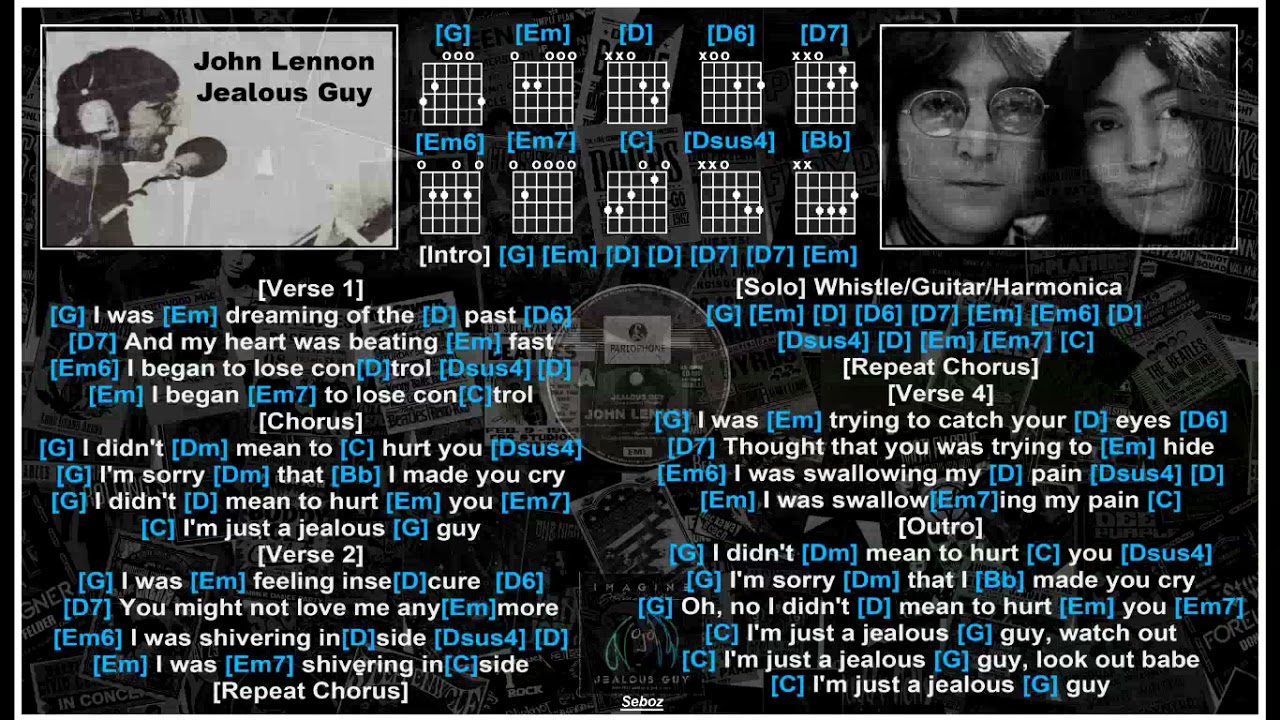 Letra De La Cancion Jealous Guy De John Lennon