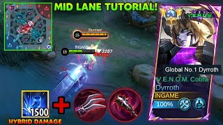 DYRROTH MID LANE 1 HIT BUILD TUTORIAL 2024 NEW BROKEN TRICK TO DOMINATE (RECOMMENDED)
