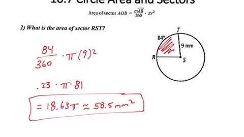 Geometry 10.7 Sector Area Lesson Video