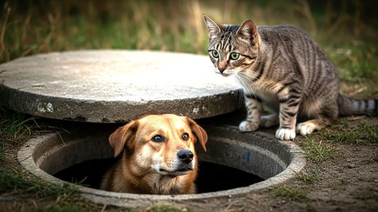 The Dog Fell Into a Manhole… What the Cat Did Next Shocked Everyone | True Friendship