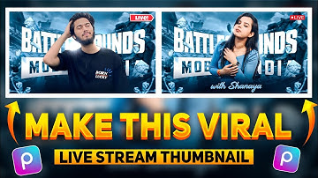 How To Make Bgmi Live Stream Thumbnail In PicsArt 🔥 (1 MINUTE)